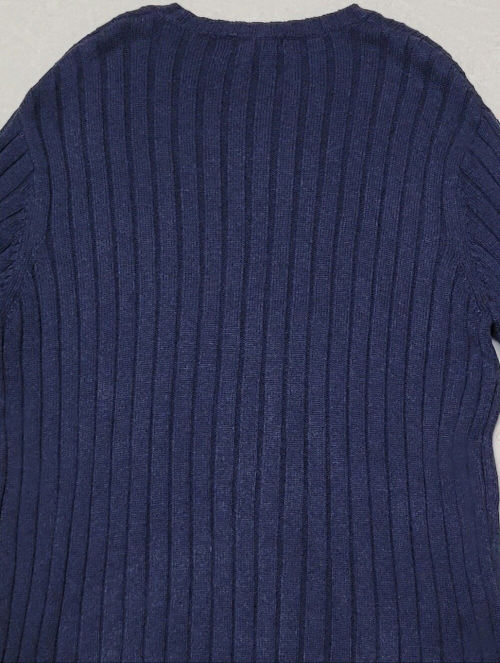Vintage Y2K Old Navy Blue Wide Ribbed Four Stripe Crewneck Unisex Sweater XL - Picture 6 of 8